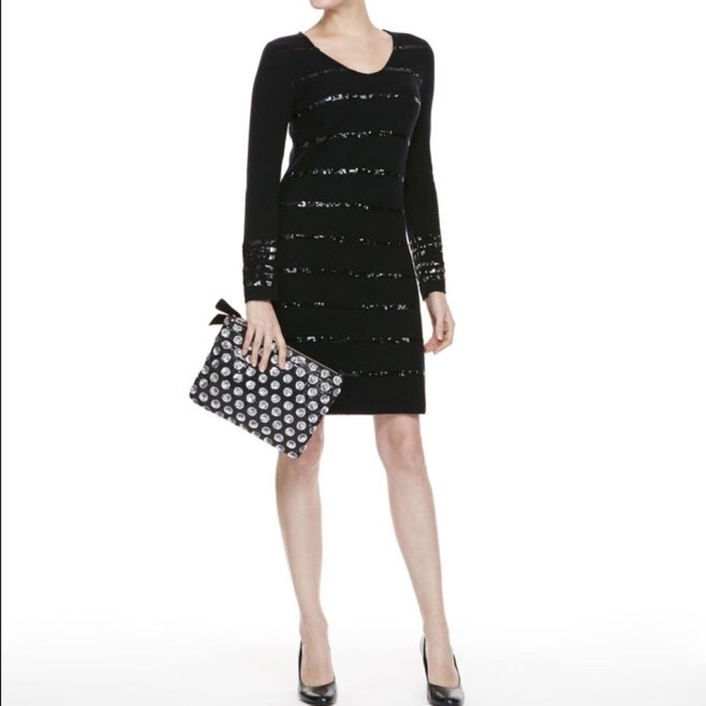 NWT! Vineyard Vines Sequin Sweater Dress Black Long Sleeve
